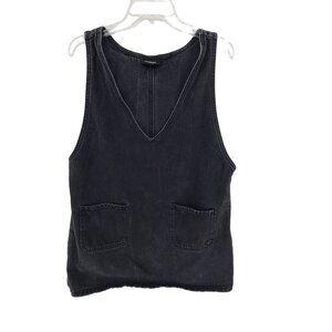 Monk Women's Denim Jumper Mini Dress Black Size M